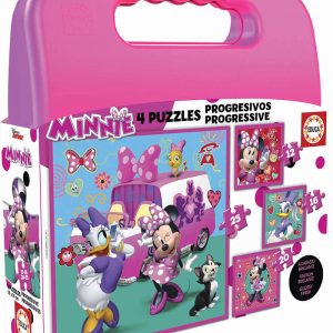 Maleta 4 Puzzles Progresivos Infantil Minnie (EDUCA)