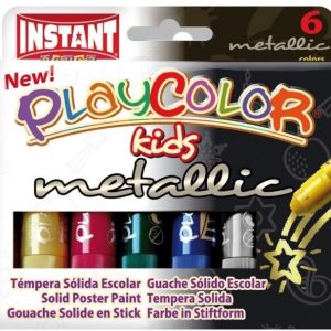 PLAYCOLOR ONE COLORES METÁLICOS 6 UND. TEMPERA SÓLIDA