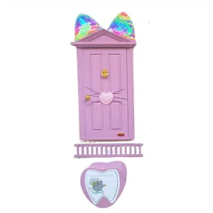 Puerta Gatito Rosa hortensia para recibir al Ratoncito Pérez – TocToc