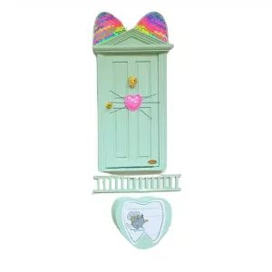 Puerta Gatito Verde mint para recibir al Ratoncito Pérez – TocToc