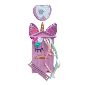 Puerta Unicornio Rosa hortensia para recibir al Ratoncito Pérez – TocToc