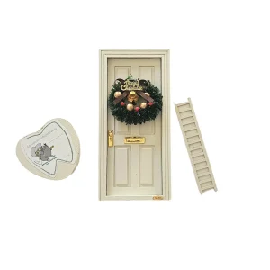 Puerta Navidad madera blanca para recibir al Ratoncito Pérez – TocToc