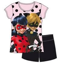PIJAMA NIÑA LADYBUG ROSA Y NEGRO MANGA CORTA TALLA 6 (MARIQUITA) - Imagen 2