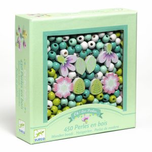 Perlas de madera hojas y flores (DJECO)