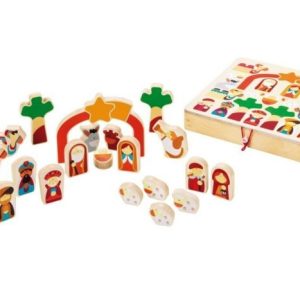 BELEN FIGURAS NACIMIENTO 21 PIEZAS DE MADERA SEVI