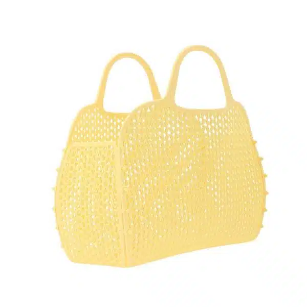 Bolso cesta de plástico Retro Vintage Amarillo Lemon – Monnëka - Imagen 2