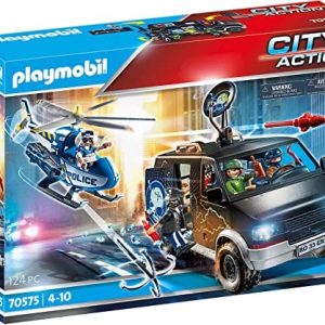 Helicóptero de Policía: persecución del vehículo huido 70575 (PLAYMOBIL)