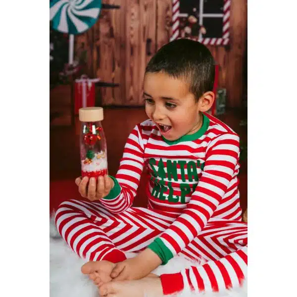 Botella sensorial con sonido Muñeco de nieve – Petit Boum - Imagen 3