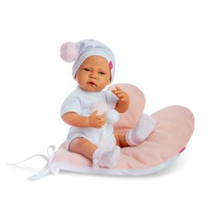 Muñeco Rn Niño 45Cm Con Toquilla y Body Blanco (BERJUAN)