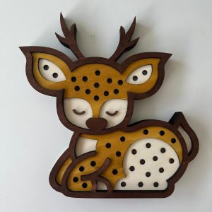 Lámpara  LED de Madera –  Ciervo