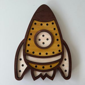 Lámpara  LED de Madera –  Cohete