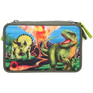 Dino World Estuche Triple con Luz