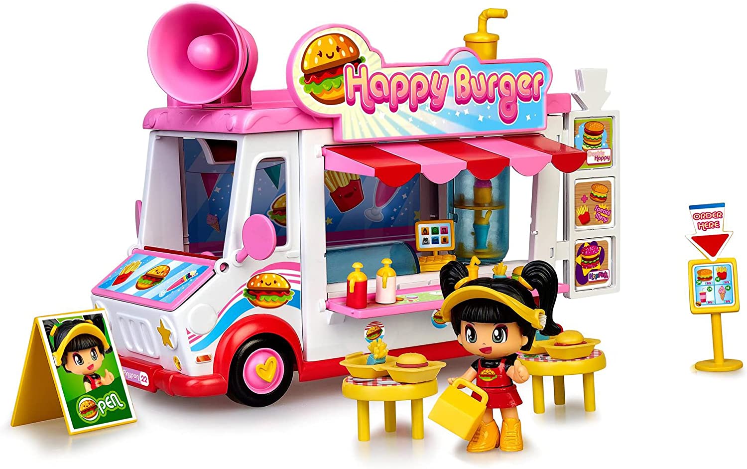 Happy Burger playset Restaurante Food Truck PinyPon (FAMOSA) - Imagen 2