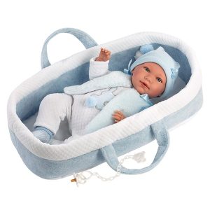 Muñeco Mimo Llora Capazo Azul