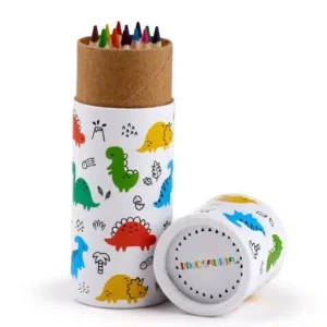 Tubo con 12 lápices de colores Dinos – Puckator