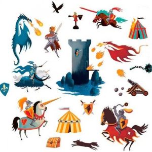 Pegatinas Medievales y dragones para pared o muebles (DJECO)