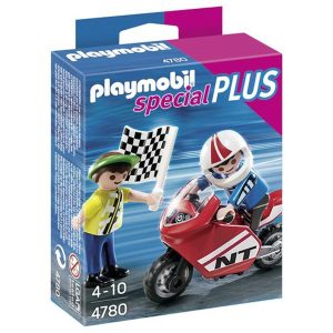 Niños con Moto de Carreras Playmobil