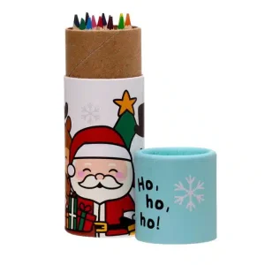 Tubo con 12 lápices de colores Amigos de Navidad – Puckator