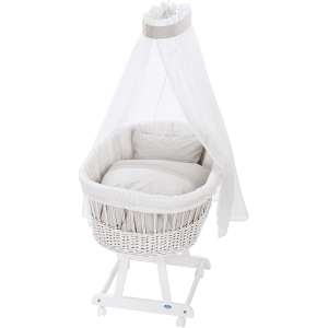 Alvi® Moisés completo Birthe blanco 944-8 Rombo taupe