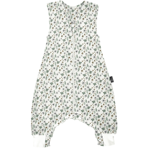 Alvi ® Saco de dormir con pies  Petit Fleurs verde/blanco