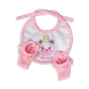 Babero y Patucos Osito para Nenuco 35 cm. (FAMOSA)