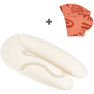 babymoov  Almohada de lactancia B.Love Earth White con funda extra Terracota