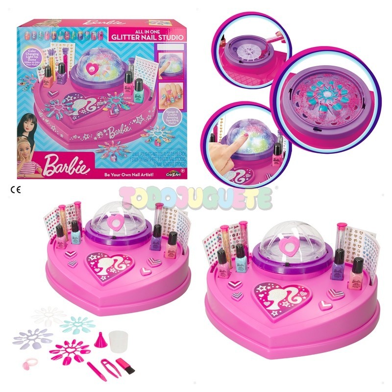 Barbie Super Estudio Uñas Glitter y Shine