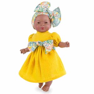 BEBÉ MARÍA 45CM ESTUCHE VESTIDO AMARILLO