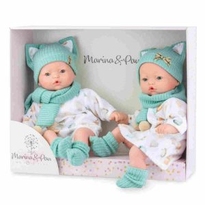 BEBÉS MELLIZOS 40CM PITUS ESTUCHE MARINA&PAU