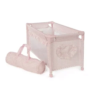 Cuna de Viaje Tom Vichy Rosa para Muñecas (PASITO A PASITO)