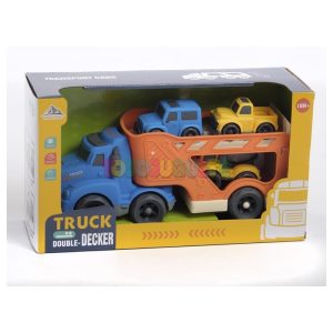 Camión Portavehículos Azul con 3 mini Vehículos