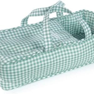 Capazo para muñecos Tom Vichy Verde (PASITO A PASITO)