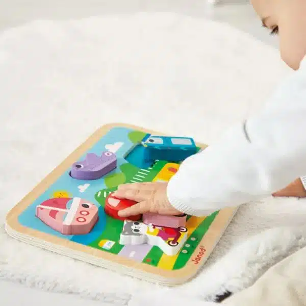 Puzle vehículos 7 piezas encajables – Janod - Imagen 5