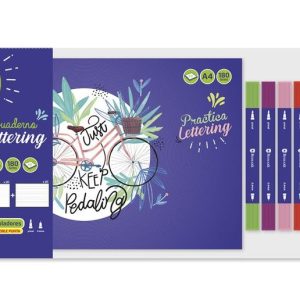 Cuaderno Lettering y 5 Rotuladores Doble Punta (BISMARK)