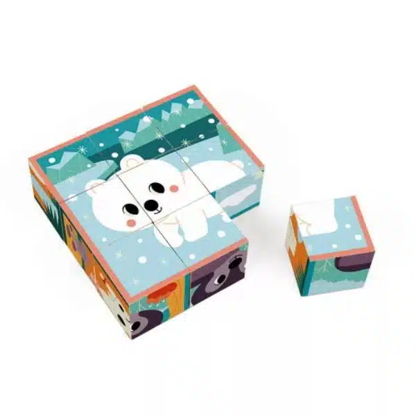 Puzle cubos de cartón Animales – Janod