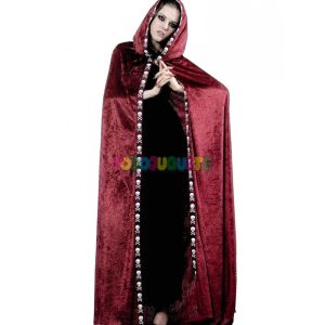 Disfraz Capa roja calaveras