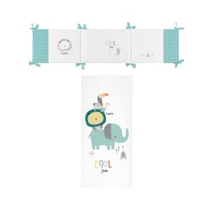 Edredon+Prot.72X142 Cool Zoo B/Gris