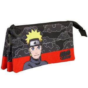 ESTUCHE TRIPLE NARUTO FIGHT FAN CLOUDS 23X11X10CM