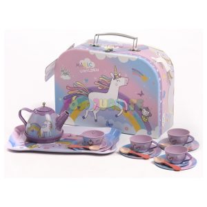 Juego de Té de metal 4 personas Maletín Unicornio