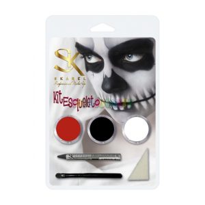 Kit Disfraz Maquillaje Facial Adulto Esqueleto
