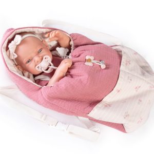 Muñeca Recién Nacida Lea con Saco-Mochila (ANTONIO JUAN)