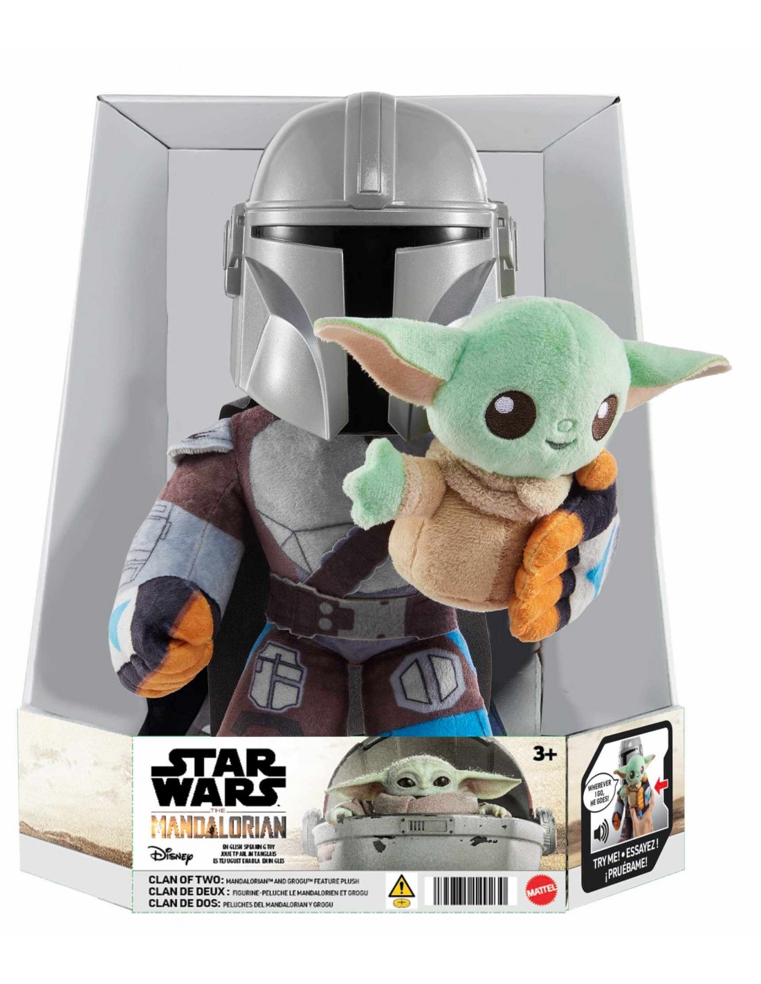 Mandalorian y Grogu Peluches con sonido 28 cm Star Wars (MATTEL)