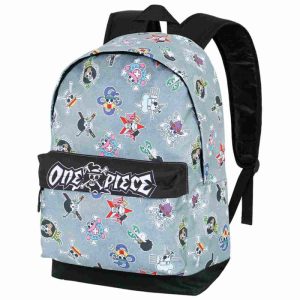 MOCHILA URBANA ONE PIECE CON SÍMBOLOS DE CALAVERAS