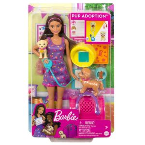 Barbie Adopta Perritos Vestido Morado (MATTEL)