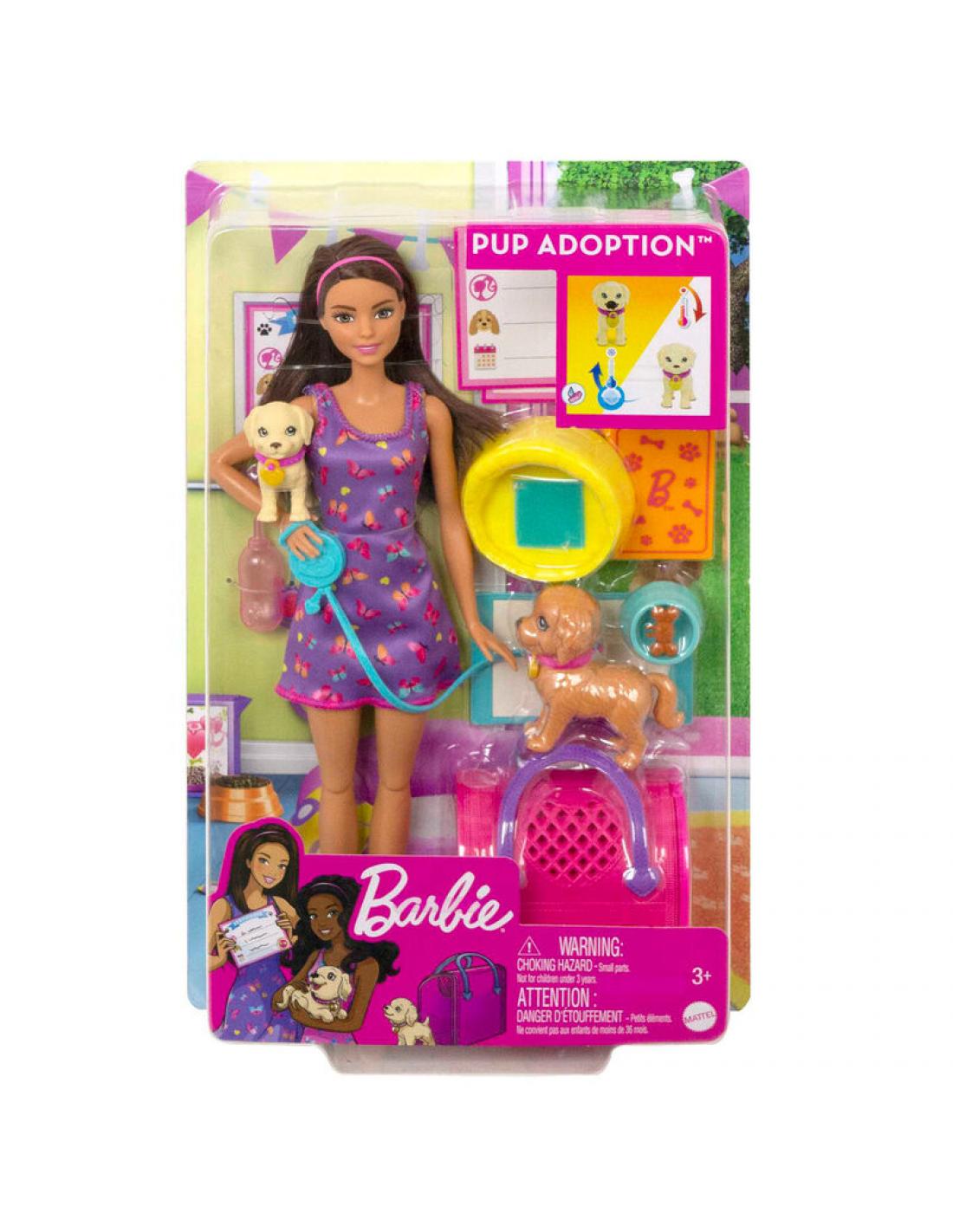 Barbie Adopta Perritos Vestido Morado (MATTEL)