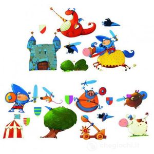 Pegatinas Caballero Fantástico removibles 48 und. (DJECO)