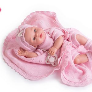 Muñeco bebé posturitas Peke con toquilla 29 cm. (ANTONIO JUAN)