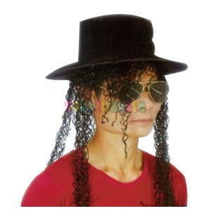 Peluca con Sombrero Michael Jackson Adulto