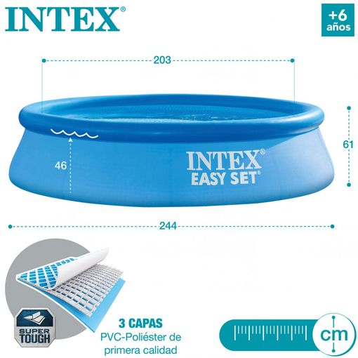 Piscina Hinchable Easy Set Con Depuradora 244x61cm (INTEX) - Imagen 2