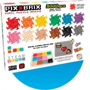 Pixel Art, Kit 3.000 piezas de colores surtidos Gama Media – Pix Brix